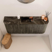 Mondiaz JOYA-DLUX 103.2cm toiletmeubel - ronding links en rechts kleur Shadow - Wastafel FAYE positie Midden 1 kraangat kleur Lava. SW1422873