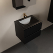 Mondiaz AIVY Ensemble de meuble - 60x45x50cm - 1 trou de robinet - 1 vasque Urban Solid surface - Centre - 2 tiroirs - avec miroir - MDF Urban SW892434