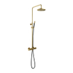 Hotbath Cobber X SDS9 ensemble de douche pluie thermostatique avec pomme de douche ronde 20 cm douchette à main barre laiton brossé PVD SW440463