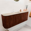 Mondiaz JOYA-DLUX Meuble de salle de bains - 113,2 cm - arrondi gauche et droite couleur Ruby - Vasque FAYE position Milieu 1 trou de robinet couleur Frappe SW1423509