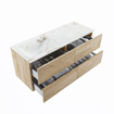 MONDIAZ VICA-DLUX Ensemble meuble de salle de bains - 120cm - meuble bas Washed oak - 4 tiroirs - lavabo encastré cloud à gauche - 1 trou de robinet - version haute 60cm - frape SW1088805