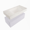 Mondiaz ALAN-DLUX Ensemble de meuble - 90cm - meuble Cale mat - 1 tiroir - Lavabo Cloud Ostra suspendu - vasque Centre - 1 trou de robinet SW807550
