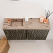 Mondiaz JOYA-DLUX Meuble de toilette 80cm - couleur Shadow - Vasque FAYE position Gauche 1 trou de robinet couleur Arena SW1424803
