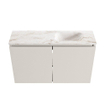 MONDIAZ TURE-DLUX Meuble toilette - 80cm - Linen - EDEN - vasque Frappe - position droite - sans trou de robinet SW1102859