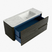 Mondiaz CIRO-DLUX Meuble de salle de bains - 120x45x50cm - Plan-vasque solid surface Opalo - 1 lavabo à droite - 1 trou de robinet - 2 tiroirs - Shadow SW1532401