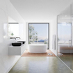 Mondiaz Lagom Meuble salle de bains 120x30.9x45cm Solid Surface Urban 2 tiroirs avec lavabo BINX vasque à poser double sans trous de robinet SW409253