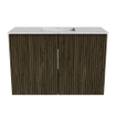 Mondiaz JOYA-DLUX 60cm meuble de salle de bains - couleur Shadow - Vasque FAYE position Milieu 1 trou de robinet couleur Opalo. SW1422914