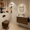 MONDIAZ TURE-DLUX Meuble toilette - 80cm - Rust - EDEN - vasque Ostra - position centrale - 1 trou de robinet SW1105105