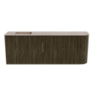 Mondiaz JOYA-DLUX 111.6cm toiletmeubel - ronding rechts kleur Shadow - Wastafel FAYE positie Links 1 kraangat kleur Saba. SW1425155