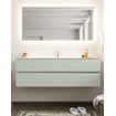 Mondiaz VICA ensemble de meuble de salle de bain - 150cm - meuble sous-vasque gris - 2 tiroirs - lavabo cloud milieu - 1 trou de robinet - miroir LED - version XL 60cm haut SW1098160