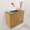 Mondiaz JOYA-DLUX 50cm toiletmeubel - kleur Oak - Wastafel FAYE positie Links Zonder kraangat kleur Sombra. SW1424252