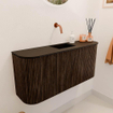 Mondiaz JOYA 93.2cm toiletmeubel - ronding links en rechts kleur Walnut - Wastafel FAYE positie Midden Zonder kraangat kleur Urban. SW1421393