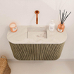 Mondiaz JOYA-DLUX Meuble de salle de bains 63.2cm - arrondi gauche et droite couleur Dusk - Vasque FAYE position Milieu Sans trou de robinet couleur Frappe. SW1423098