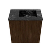 Mondiaz JOYA-DLUX 40cm toiletmeubel - kleur Walnut - Wastafel FAYE positie Rechts Zonder kraangat kleur Lava. SW1422412