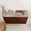 Mondiaz JOYA-DLUX 71.6cm toiletmeubel - ronding links kleur Ruby - Wastafel FAYE positie Rechts 1 kraangat kleur Oza. SW1425533