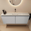 MONDIAZ TURE-DLUX Meuble toilette - 120cm - Plata - EDEN - vasque Opalo - position centrale - sans trou de robinet SW1104536