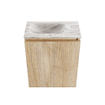 MONDIAZ TURE-DLUX Meuble de toilettes 40 cm Washed Oak. Lavabo EDEN Glace position gauche. Avec 1 trou de robinet. SW1103599