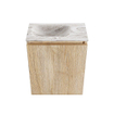 MONDIAZ TURE-DLUX Meuble toilette - 40cm - Washed Oak - EDEN - vasque Glace - position gauche - 1 trou de robinet SW1103599