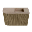 Mondiaz JOYA-DLUX Meuble de toilette 61,6cm - arrondi gauche couleur Dusk - Vasque FAYE position droite 1 trou de robinet couleur Saba SW1426075