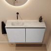 MONDIAZ TURE-DLUX meuble WC 80 cm Plata. Lavabo EDEN Opalo position gauche. Sans trou de robinet. SW1105186