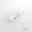 QeramiQ Blend Fontaine - 40x22x12cm - rainuré - semi-circulaire - sans trou de robinet - céramique - blanc mat SW1522210