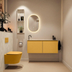 MONDIAZ TURE-DLUX Meuble toilette - 120cm - Ocher - EDEN - vasque Ostra - position gauche - 1 trou de robinet SW1104983