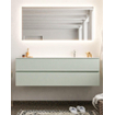 Mondiaz VICA ensemble de meuble de salle de bain - 150cm - meuble sous-vasque gris - 2 tiroirs - lavabo cloud droite - 1 trou de robinet - miroir LED - version XL 60cm de haut SW1098123