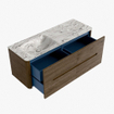 Mondiaz CIRO-DLUX Ensemble de meubles de salle de bains - 130x45x50cm - lavabo solid surface Glace - 1 vasque à gauche - sans trous de robinet - 4 tiroirs - Dusk SW1533021