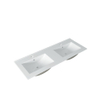 Adema Vygo meubelwastafel - 121x2x46cm - overloop - 2 wasbakken - 2 kraangaten - keramiek - wit SW736600