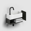 Clou New Flush fontein 35x18cm inclusief plug met kraangat links Keramiek Wit SW398986
