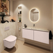 MONDIAZ TURE-DLUX Meuble toilette - 120cm - Rosee - EDEN - vasque Ostra - position centrale - sans trou de robinet SW1105037