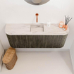 Mondiaz JOYA-DLUX 103.2cm meuble de toilette - arrondis gauche et droite couleur Shadow - Vasque FAYE position Milieu Sans trou de robinet couleur Nata. SW1425005