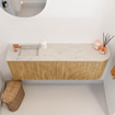 Mondiaz JOYA-DLUX 111.6cm toiletmeubel - ronding rechts kleur Oak - Wastafel FAYE positie Links 1 kraangat kleur Opalo. SW1422146