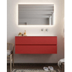 Mondiaz VICA ensemble de meuble de salle de bain - 120cm - meuble sous-vasque fire - 2 tiroirs - lavabo cloud droite - sans trou de robinet - miroir LED - version XL 60cm haut SW1098000