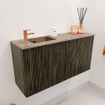 Mondiaz JOYA-DLUX Meuble de toilette 80cm - couleur Shadow - Vasque FAYE position Gauche 1 trou de robinet couleur Arena SW1424803