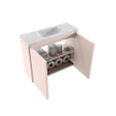 MONDIAZ TURE-DLUX Meuble de toilettes 60cm Rosee. EDEN lavabo Opalo position milieu. Sans trou de robinet. SW1104489
