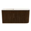 Mondiaz JOYA-DLUX 81.6cm toiletmeubel - ronding rechts kleur Walnut - Wastafel FAYE positie Links Zonder kraangat kleur Meli. SW1424436