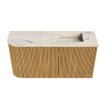 Mondiaz JOYA-DLUX 81.6cm toiletmeubel - ronding links kleur Oak - Wastafel FAYE positie Rechts 1 kraangat kleur Nata. SW1424033