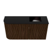 Mondiaz JOYA 81.6cm meuble de toilette - arrondi gauche couleur Walnut - Vasque FAYE position Droite Sans trou de robinet couleur Urban. SW1421351