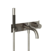 Hotbath Cobber afbouwdeel inbouw douche en badmengkraan automatische omstelinrichting met doucheslang en handdouche geborsteld nikkel SW230500
