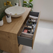 Saniclass Holz Pure Badkamermeubelset - 100x45x60cm - topblad - zonder kraangaten - 2 lades - Eiken Natural SW1436770