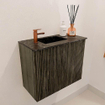 Mondiaz JOYA-DLUX 50cm toiletmeubel - kleur Shadow - Wastafel FAYE positie Links 1 kraangat kleur Lava. SW1422807