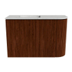 Mondiaz JOYA-DLUX 61.6cm toiletmeubel - ronding rechts kleur Ruby - Wastafel FAYE positie Links Zonder kraangat kleur Opalo. SW1423720