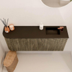 Mondiaz JOYA 101.6cm meuble de salle de bains - arrondi gauche couleur Dusk - Vasque FAYE position Droite 1 trou de robinet couleur Urban SW1421667