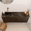 Mondiaz JOYA-DLUX 100cm toiletmeubel - kleur Walnut - Wastafel FAYE positie Links Zonder kraangat kleur Lava. SW1422459