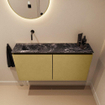 MONDIAZ TURE-DLUX Meuble toilette - 100cm - Oro - EDEN - vasque Lava - position gauche - sans trou de robinet SW1103934