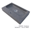 Forzalaqua Taranto lavabo 50x30x8cm Rectangulaire 1 trou de robinet Pierre naturelle Pierre bleue adoucie FO100047