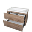 BRAUER Bari lavabo pour meuble 80cm 1 vasque sans trou pierre naturelle blanc SW24926
