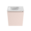 MONDIAZ TURE-DLUX Meuble de toilettes 40 cm Rosee. EDEN lavabo Opalo position gauche. Sans trou de robinet. SW1104485
