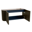 Mondiaz JOYA-DLUX Meuble de salle de bains - 91,6cm - arrondi gauche couleur Shadow - Vasque FAYE position Droite Sans trou de robinet couleur Saba SW1425141